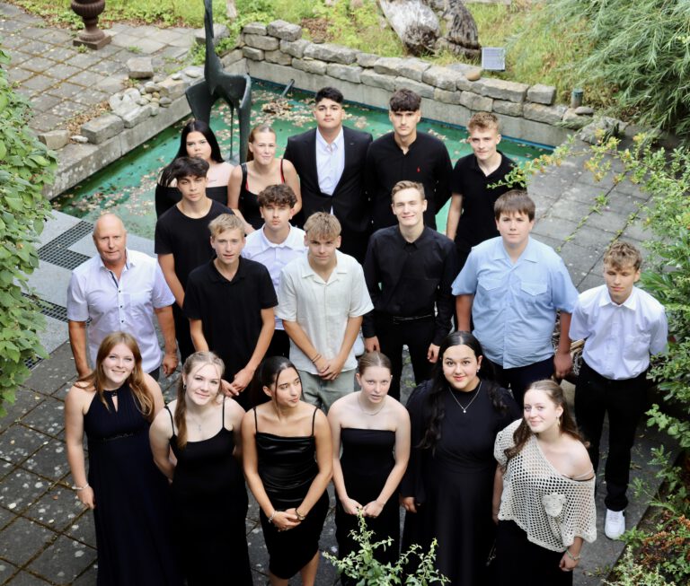 9b mit Klassenlehrer Steffen Forckel von oben